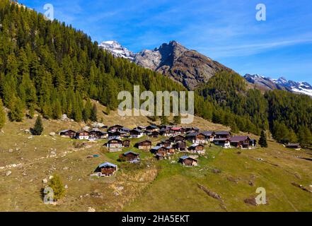 Weiler fafleralp bei blatten,lötschental,unesco Weltkulturerbe jungfrau - aletsch,wallis,schweiz Stockfoto