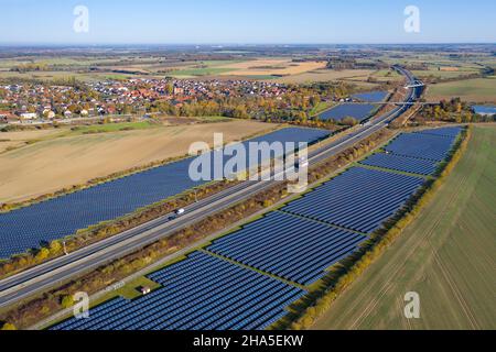 deutschland, niedersachsen, cremlingen, Photovoltaikanlage Stockfoto