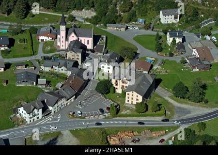 Blick von oben auf die Stadt trient,trienttal,wallis,schweiz Stockfoto