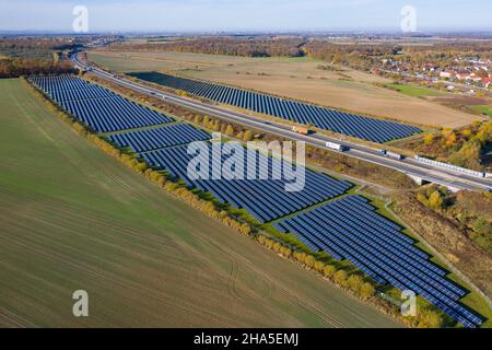 deutschland, niedersachsen, cremlingen, Photovoltaikanlage Stockfoto