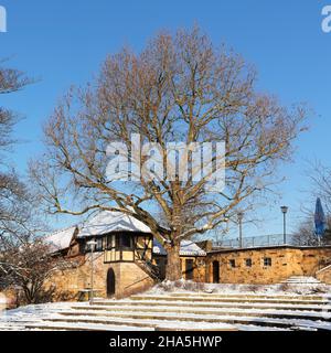 Schloss esslingen im Winter,esslingen am neckar,baden-württemberg,deutschland Stockfoto