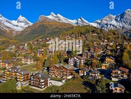 Ferien- und Kurort ovronnaz in den schweizer alpen,ovronnaz,wallis,schweiz Stockfoto