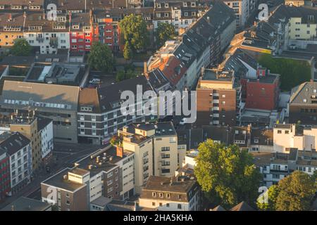 köln von oben - aufgenommen über Zeppelin am frühen Morgen kurz nach Sonnenaufgang. Stadt, köln, Nordrhein-westfalen, deutschland Stockfoto