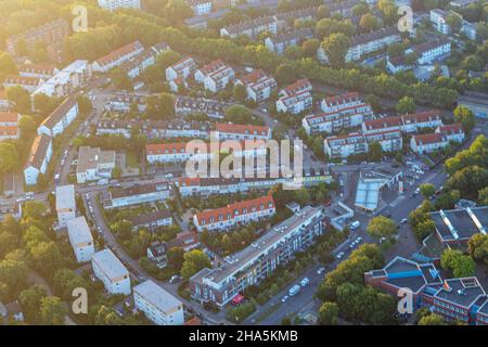 köln von oben über Zeppelin am frühen Morgen kurz nach Sonnenaufgang gefangen. köln, Nordrhein-westfalen, deutschland Stockfoto