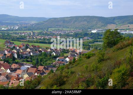 Landschaft im nsg Trockengebiet in der Nähe von Machtilshausen,Kreis Bad kissingen,unterfranken,franken,bayern,deutschland Stockfoto