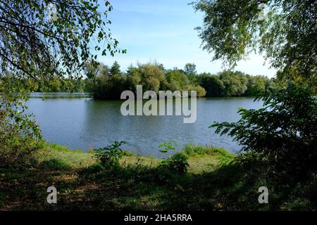 Steinbruchteiche bei Dörfleins, Teil des Life-Natur-Projekts oberes Haupttal, Stadt hallstadt, Landkreis bamberg, oberfranken, franken, bayern, deutschland Stockfoto