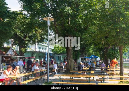 herrsching am ammersee,ammersee,Seepromenade,Restaurant,Biergarten in oberbayern,bayern,deutschland Stockfoto