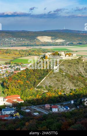 hainburg an der donau,Burgruine auf dem schlossberg in donau,niederösterreich / niederösterreich,österreich Stockfoto