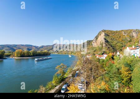 dürnstein,Donauknie,Kreuzer,Berg vogelberg in wachau,niederösterreich,österreich Stockfoto