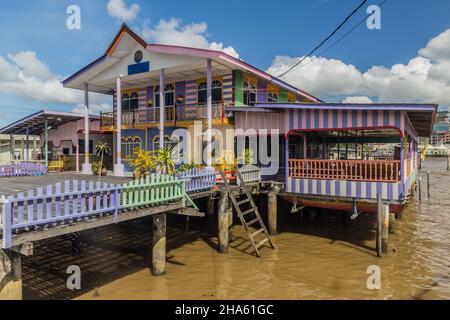 Haus in Kampong Ayer Wasserstadt in Bandar Seri Begawan, Hauptstadt von Brunei Stockfoto