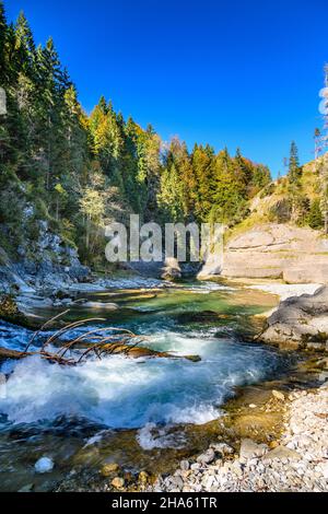 deutschland, bayern, oberbayern, oberland, saulgrub, Bezirksachele, ammerschlucht, scheibum-Felsdurchbruch Stockfoto