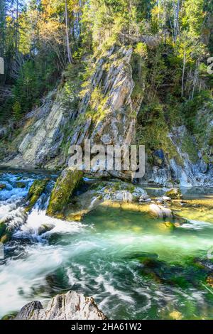 deutschland, bayern, oberbayern, oberland, saulgrub, Bezirksachele, ammerschlucht, scheibum-Felsdurchbruch Stockfoto