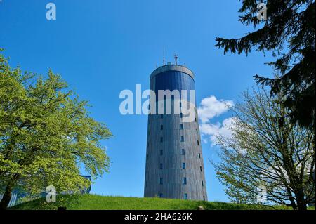 Aussichtsturm, Frühling, großer inselsberg, Bad tabarz, thüringer Wald, thüringen, deutschland Stockfoto