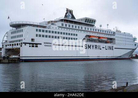 smyril-Line, Fähre in torshavn, Hauptstadt der färöer-Inseln, insel streymoy, autonomer Archipel, dänemark Stockfoto