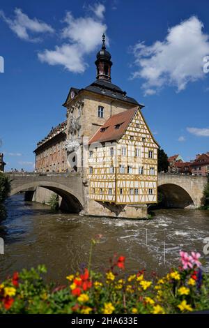 deutschland, bayern, oberfranken, bamberg, Altstadt, altes Rathaus, regnitz, obere brücke Stockfoto