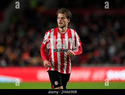 Brentford Community Stadium, London, Großbritannien. 10th Dez 2021. Premier League Football Brentford versus Watford; Mathias Jensen of Brentford Credit: Action Plus Sports/Alamy Live News Stockfoto