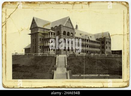 Postkarte mit einer historischen Szene der Börse von Queensland Stockfoto