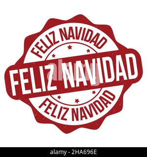 Frohe Weihnachten auf spanischer Sprache ( Feliz Navidad ) grunge Gummistempel auf weißem Hintergrund, Vektorgrafik Stock Vektor