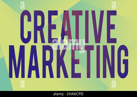 Schreiben mit Text Creative Marketing. Konzeptionelle Fotokampagne zur Erfüllung der Werbeanforderungen Line illustrierte Hintergründe mit Stockfoto