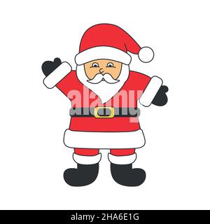 Vektor-Cartoon-Illustration von niedlichen traditionellen Weihnachtsmann. Weihnachten Winter Urlaub Design-Element. Vektorgrafik Stock Vektor