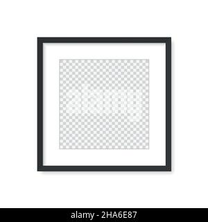 Fotorahmen an der Wand, vektorieller weißer Mockup oder leeres Poster. Leerer Fotorahmen für Bilder oder Fotos, realistische 3D leere Vorlage. Vektorgrafik Stock Vektor