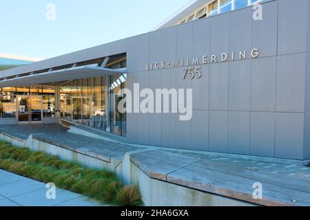 Außenansicht der Lick-Wilmerding High School, einer Hochschule in San Francisco, Kalifornien; privater Bildungsanbieter. Stockfoto