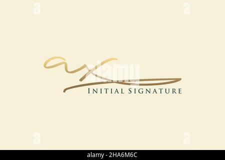 AX Letter Signature Logo Template Elegantes Design-Logo. Handgezeichnete Kalligraphie Schriftzug Vektor Illustration. Stock Vektor