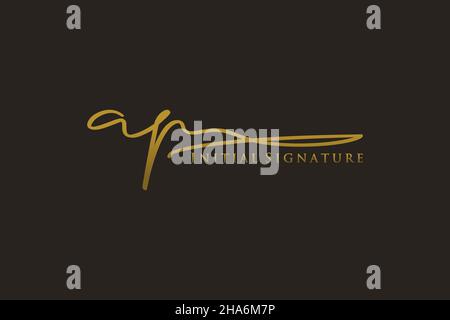 AP Letter Signature Logo Template Elegantes Design-Logo. Handgezeichnete Kalligraphie Schriftzug Vektor Illustration. Stock Vektor