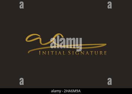 AC Letter Signature Logo Template Elegantes Design-Logo. Handgezeichnete Kalligraphie Schriftzug Vektor Illustration. Stock Vektor