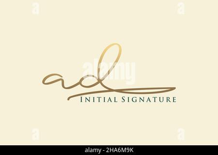 ANZEIGENBRIEF Unterschrift Logo Vorlage Elegantes Design-Logo. Handgezeichnete Kalligraphie Schriftzug Vektor Illustration. Stock Vektor