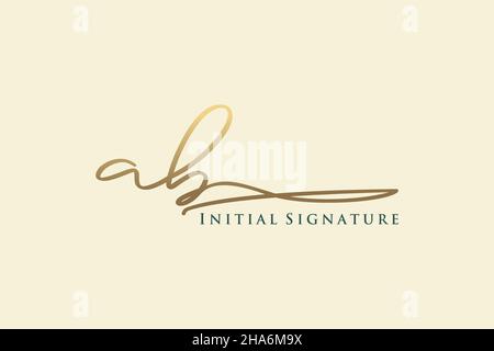 Ab Letter Signature Logo Template Elegantes Design-Logo. Handgezeichnete Kalligraphie Schriftzug Vektor Illustration. Stock Vektor