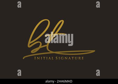 BT Letter Signature Logo Template Elegantes Design-Logo. Handgezeichnete Kalligraphie Schriftzug Vektor Illustration. Stock Vektor