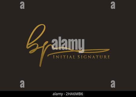 BP Letter Signature Logo Template Elegantes Design-Logo. Handgezeichnete Kalligraphie Schriftzug Vektor Illustration. Stock Vektor