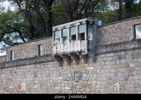 Außenansicht des 'San Carlos Garden', in der Altstadt von Coruna, Galizien, Spanien Stockfoto