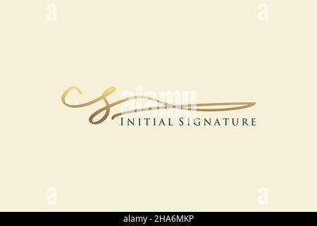 CS Letter Signature Logo Template Elegantes Design-Logo. Handgezeichnete Kalligraphie Schriftzug Vektor Illustration. Stock Vektor