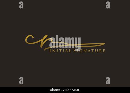 CR Letter Unterschrift Logo Vorlage Elegantes Design-Logo. Handgezeichnete Kalligraphie Schriftzug Vektor Illustration. Stock Vektor