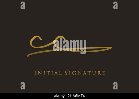 CC Letter Signature Logo Template Elegantes Design-Logo. Handgezeichnete Kalligraphie Schriftzug Vektor Illustration. Stock Vektor