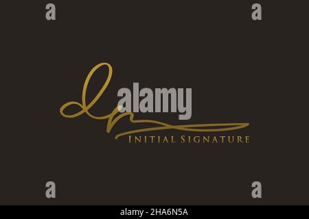 DR Letter Signature Logo Template Elegantes Design-Logo. Handgezeichnete Kalligraphie Schriftzug Vektor Illustration. Stock Vektor