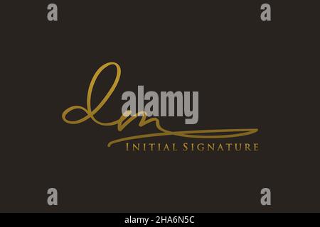 DM Letter Signature Logo Template Elegantes Design-Logo. Handgezeichnete Kalligraphie Schriftzug Vektor Illustration. Stock Vektor