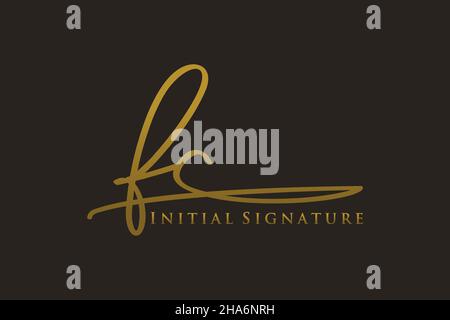 FC Letter Signature Logo Template Elegantes Design-Logo. Handgezeichnete Kalligraphie Schriftzug Vektor Illustration. Stock Vektor