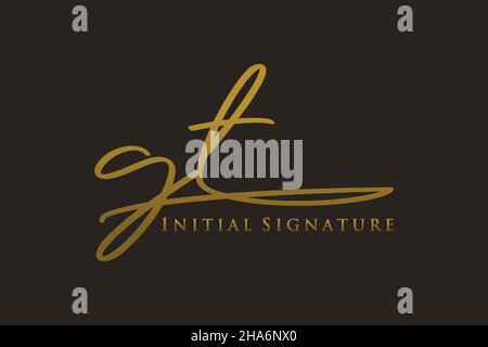 GT Letter Signature Logo Template Elegantes Design-Logo. Handgezeichnete Kalligraphie Schriftzug Vektor Illustration. Stock Vektor