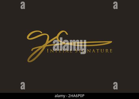 GC Letter Signature Logo Template Elegantes Design-Logo. Handgezeichnete Kalligraphie Schriftzug Vektor Illustration. Stock Vektor