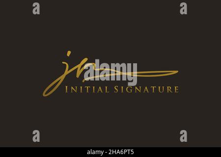 JR Letter Signature Logo Template Elegantes Design-Logo. Handgezeichnete Kalligraphie Schriftzug Vektor Illustration. Stock Vektor