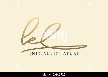 KL Letter Signature Logo Template Elegantes Design-Logo. Handgezeichnete Kalligraphie Schriftzug Vektor Illustration. Stock Vektor