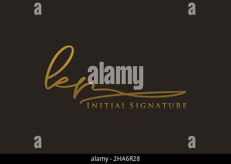 KR Letter Signature Logo Template Elegantes Design-Logo. Handgezeichnete Kalligraphie Schriftzug Vektor Illustration. Stock Vektor