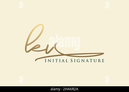 KV Letter Signature Logo Template Elegantes Design-Logo. Handgezeichnete Kalligraphie Schriftzug Vektor Illustration. Stock Vektor