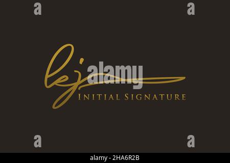 KJ Letter Signature Logo Template Elegantes Design-Logo. Handgezeichnete Kalligraphie Schriftzug Vektor Illustration. Stock Vektor