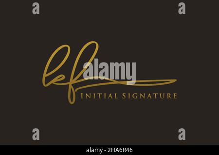 KF Letter Signature Logo Template Elegantes Design-Logo. Handgezeichnete Kalligraphie Schriftzug Vektor Illustration. Stock Vektor