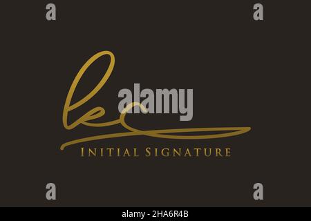 KC Letter Signature Logo Template Elegantes Design-Logo. Handgezeichnete Kalligraphie Schriftzug Vektor Illustration. Stock Vektor