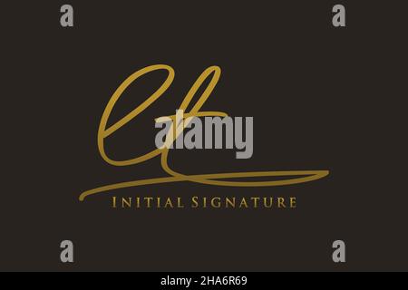 LT Letter Signature Logo Template Elegantes Design-Logo. Handgezeichnete Kalligraphie Schriftzug Vektor Illustration. Stock Vektor